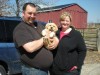 'Ollie' with his new parents!